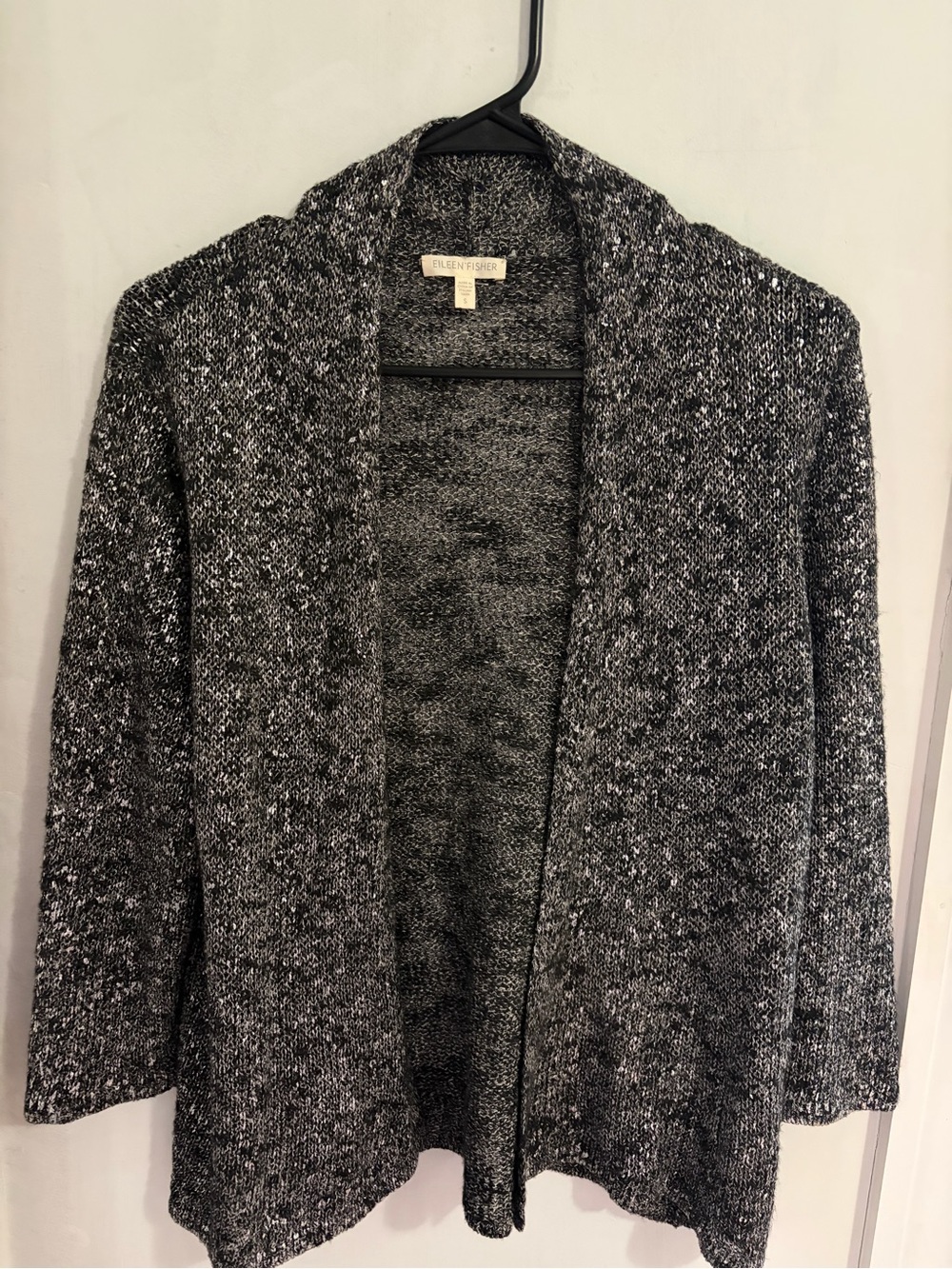 Eileen Fisher linen blend granny core cardigan SMALL soft and sparkly cottage